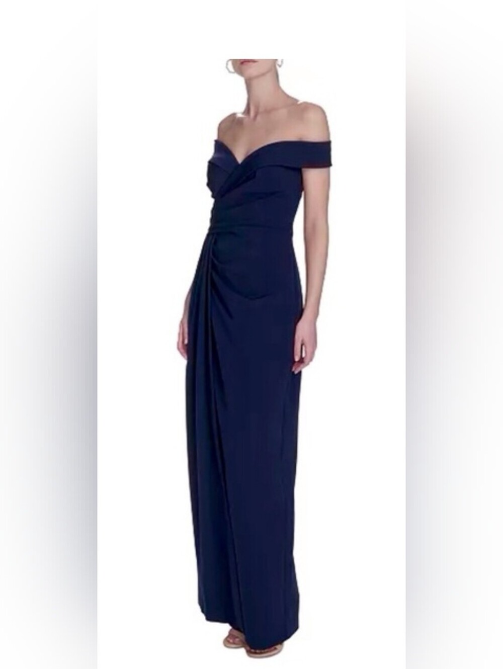 Off-the-Shoulder Navy Maxi Gown ELIZA J